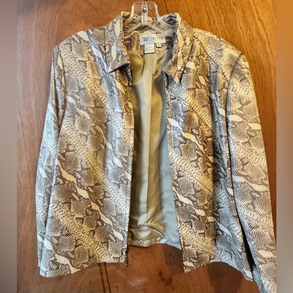Worth Leather Jackets Snake
Skin Animal Print Genuine Size 14